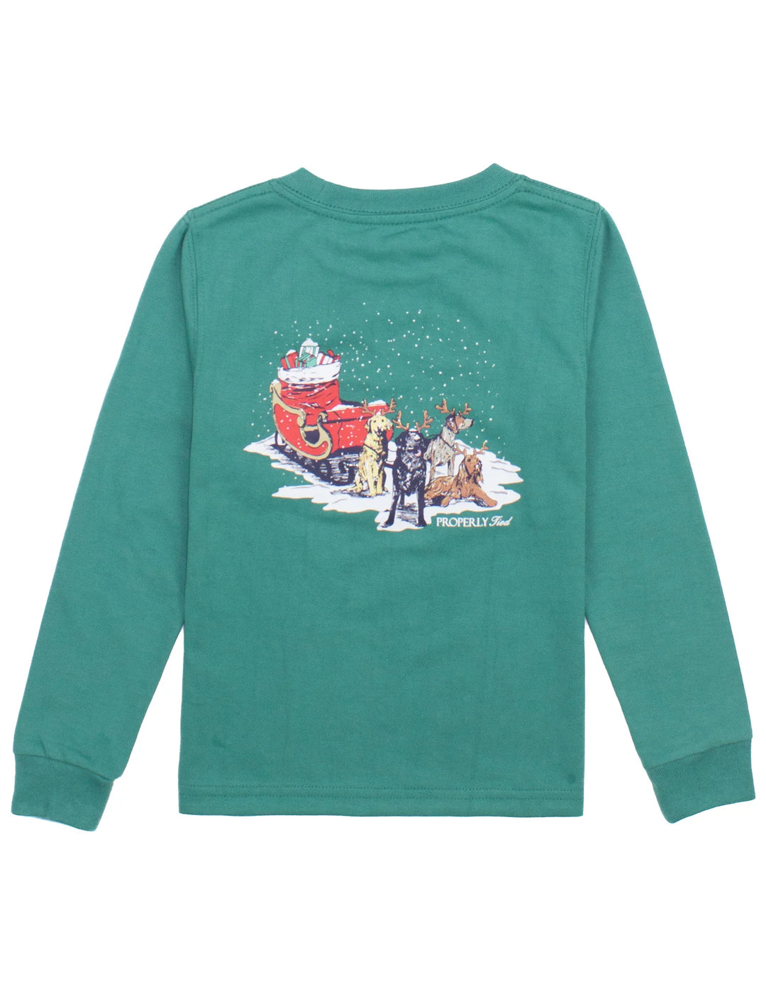 Boys Sleigh Dogs LS Tee- Teal