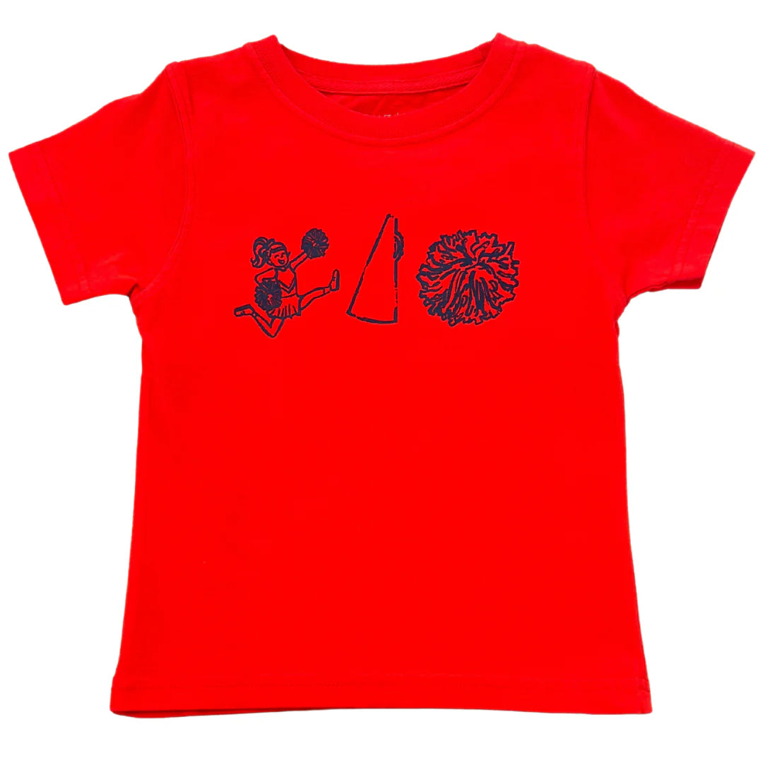 Cheer Trio Tee- Red/Black