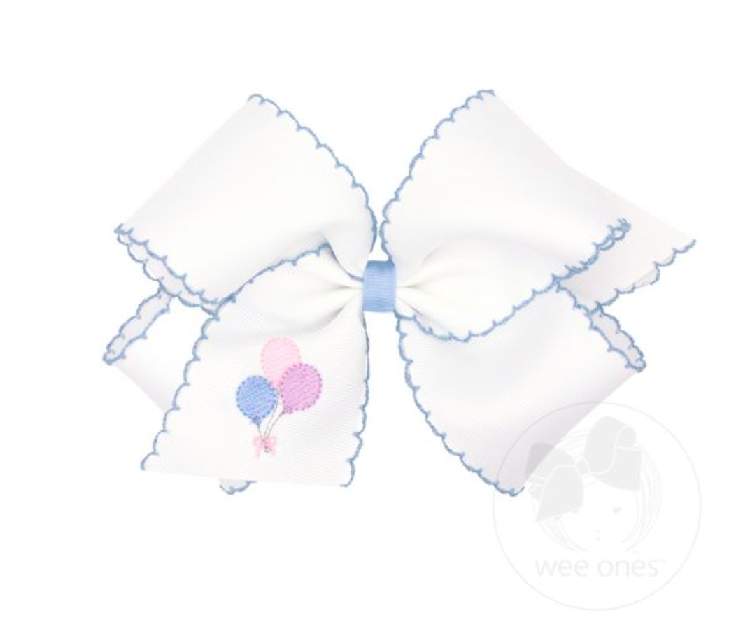 King Moonstitch Bow, Embroidered Birthday Balloons