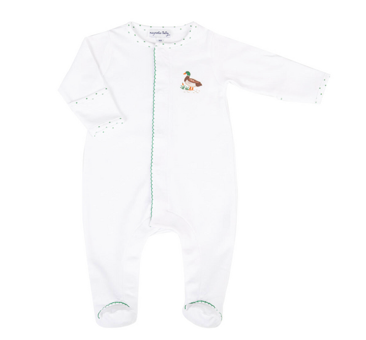 Mallard Green Pond Embroidered Footie