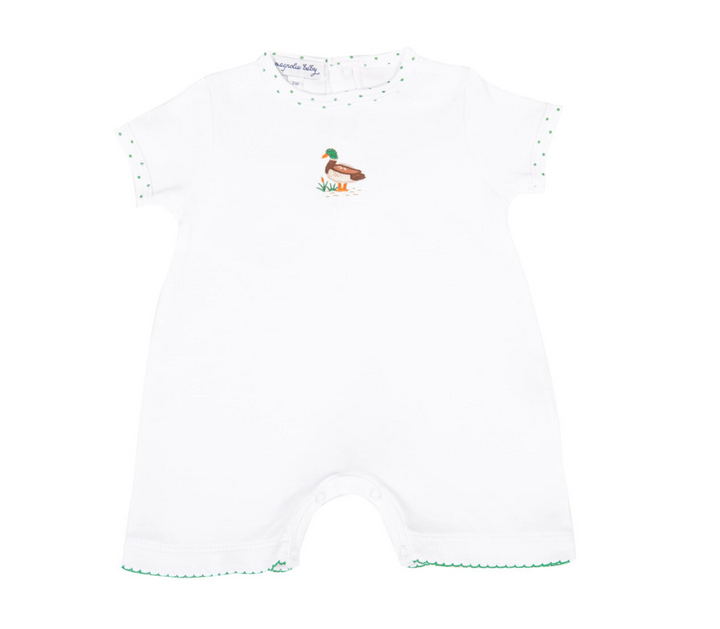 Mallard Pond Embroidered Short Playsuit