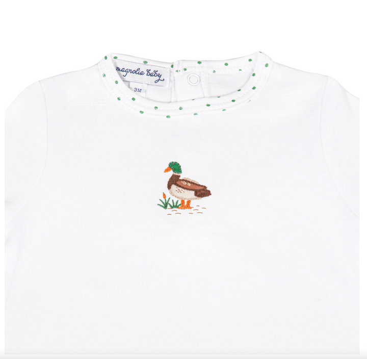 Mallard Pond Embroidered Short Playsuit