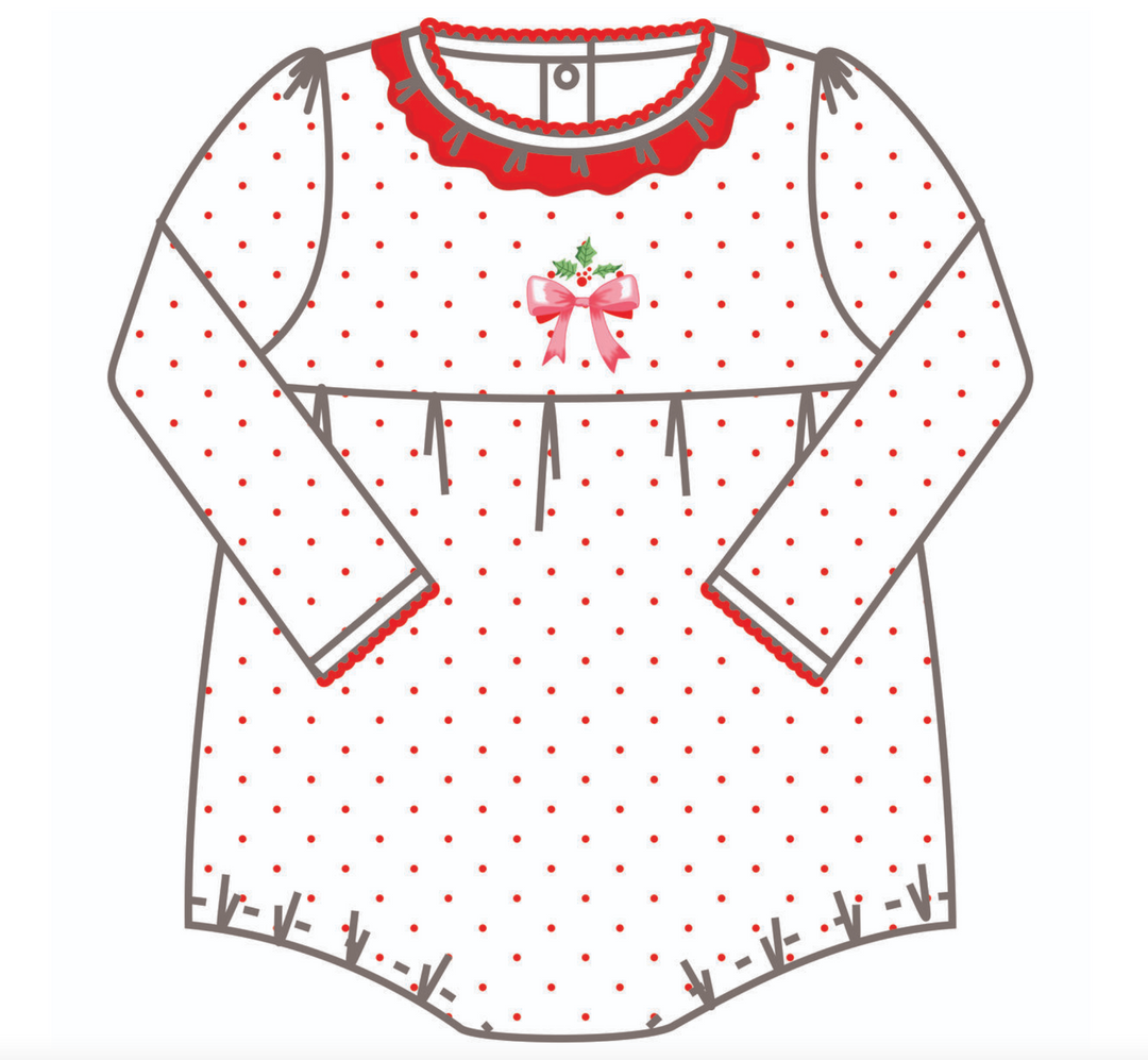 Chloe's Classic Red Embroidered Bubble