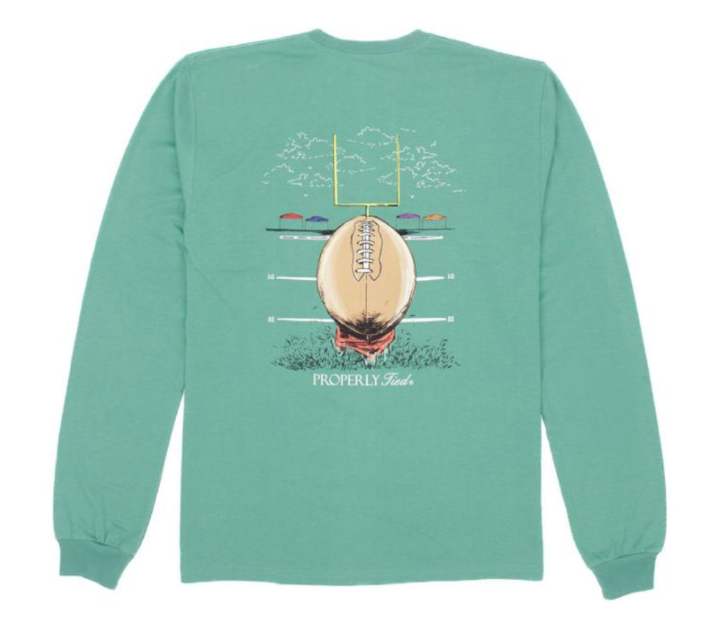 Field Goal Long Sleeve Tee- Ivy