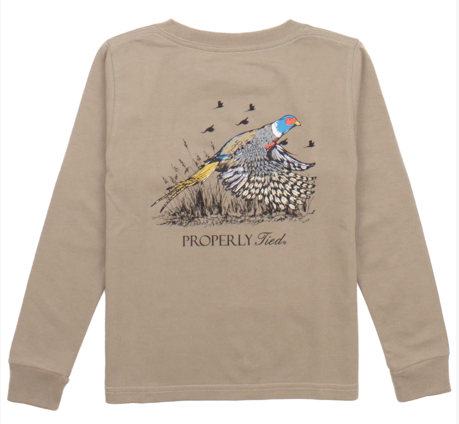 Pheasant Long Sleeve Tee- Sand