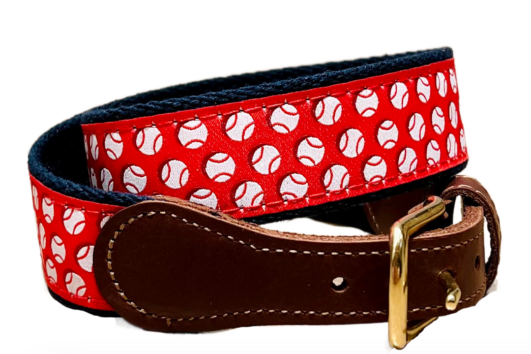 Baseball on Navy Belt