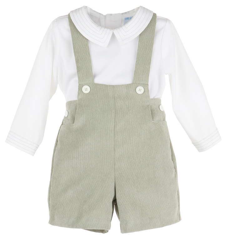 Corduroy Suspenders Set- Sage