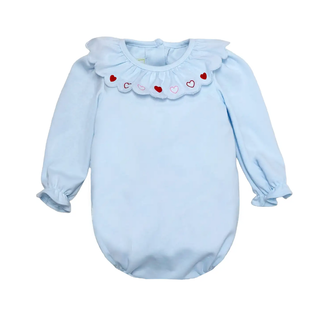 Heart Scalloped Bubble- Light Blue