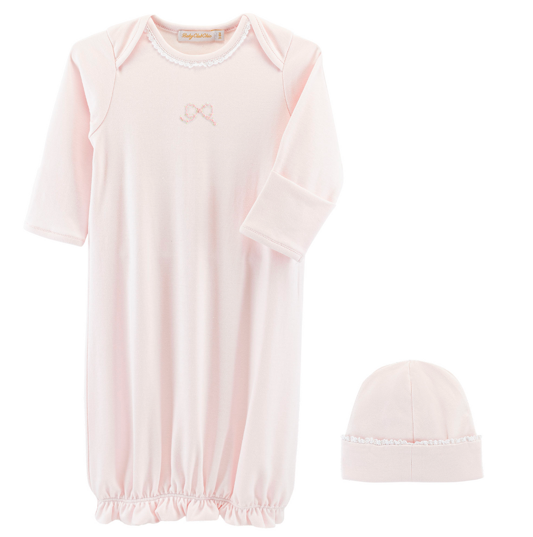 Pretty Bows Conversion Gown with Lace Trim & Hat Set