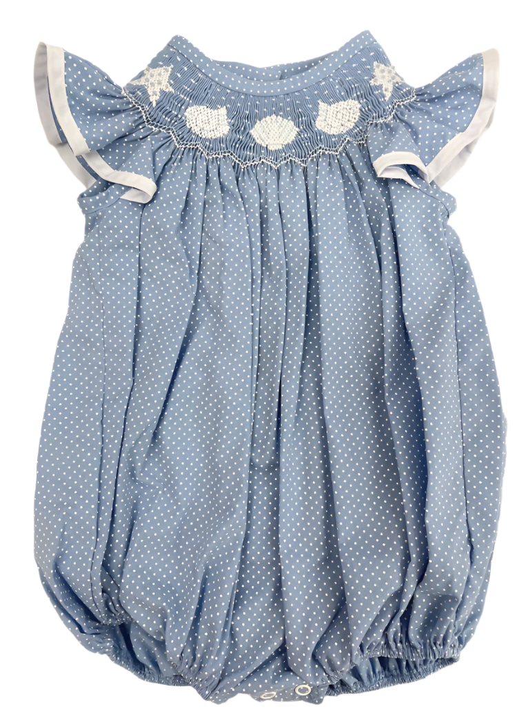 Seashells Smocked Bishop Bubble