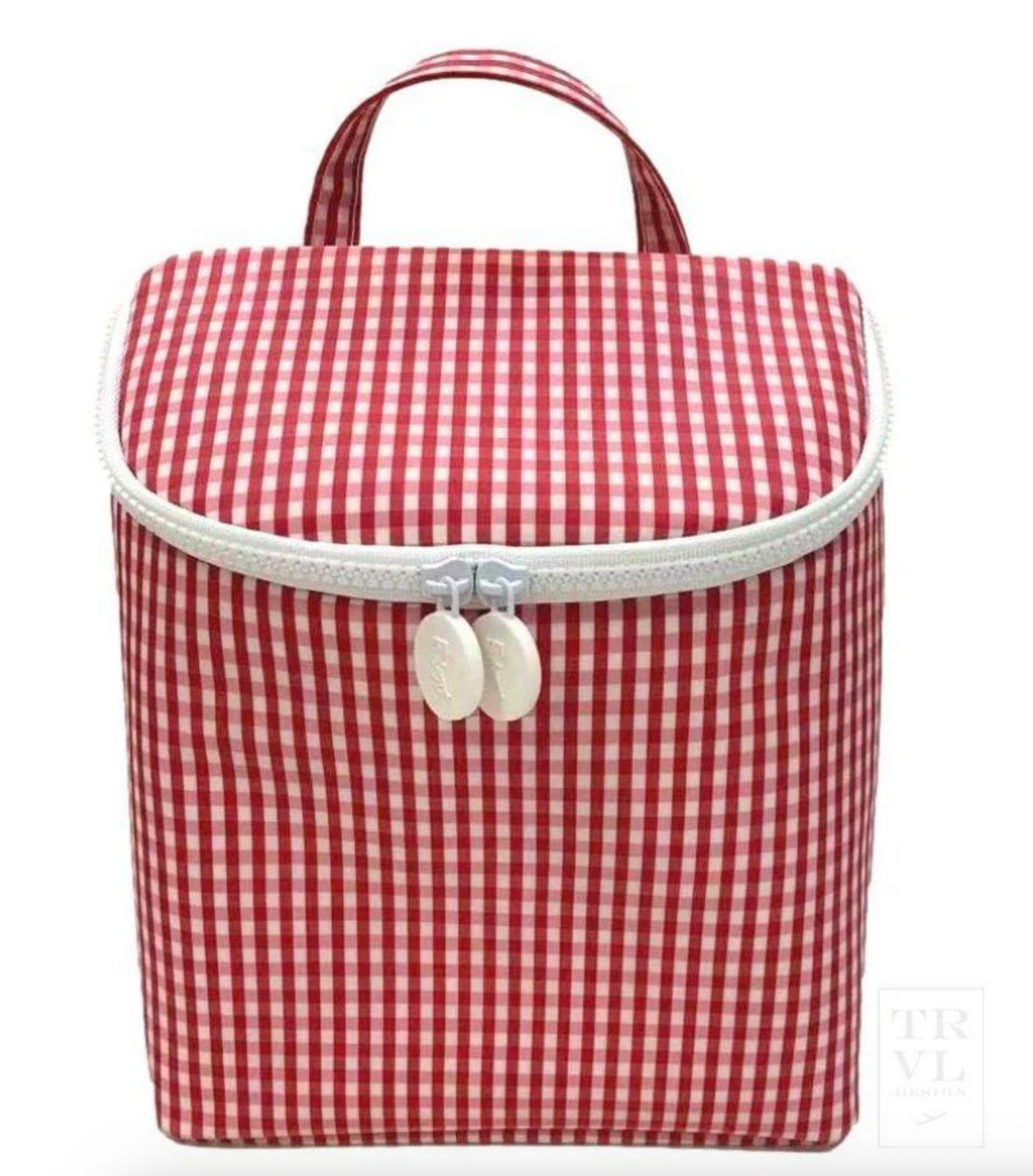 Take Away Insulated Lunch Bag- Gingham Red