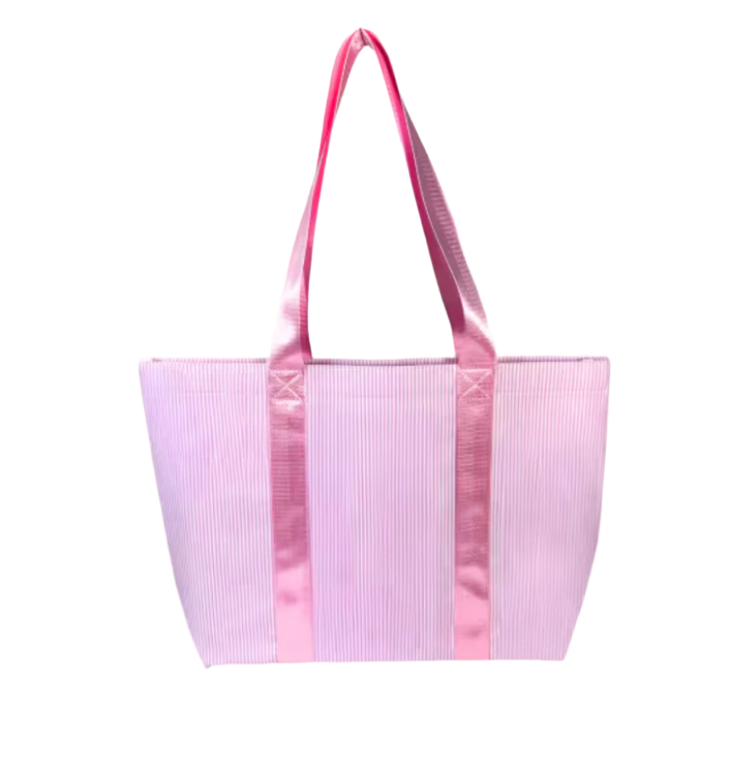 Pink Preppy Stripe Little Mama Tote