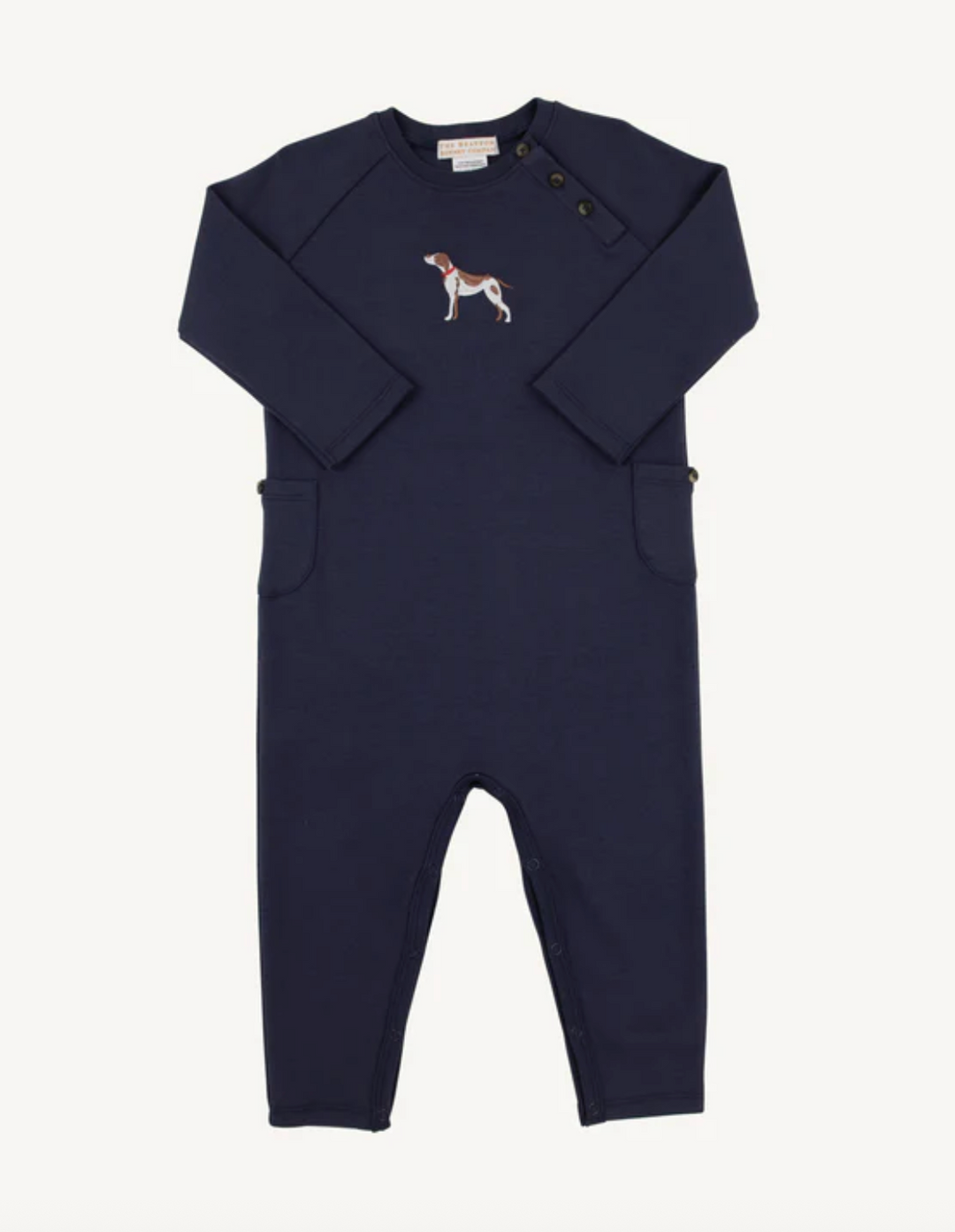 Maddie Cason Rayburn Romper- Nantucket Navy/Dog