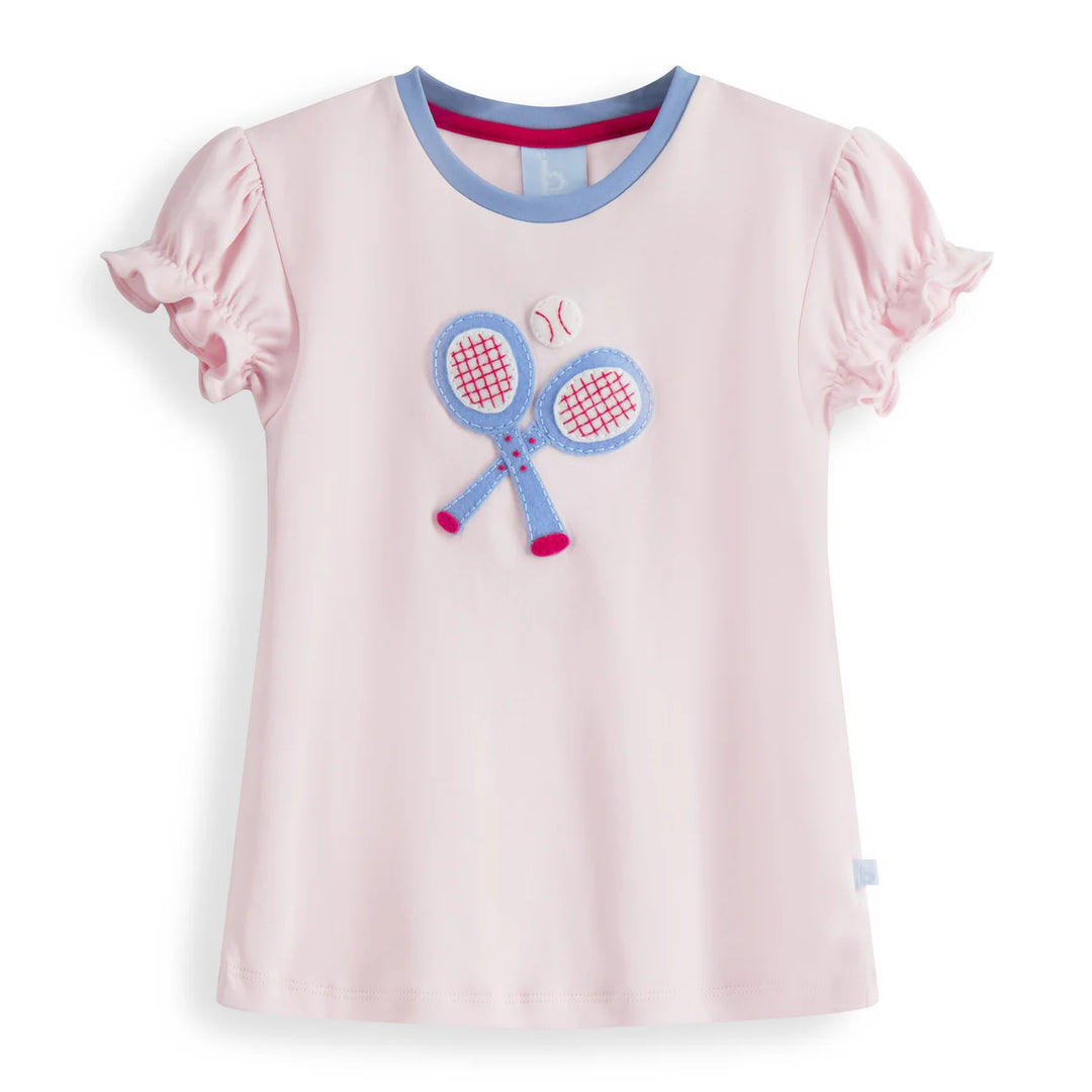 Tennis Applique Tee- Pink