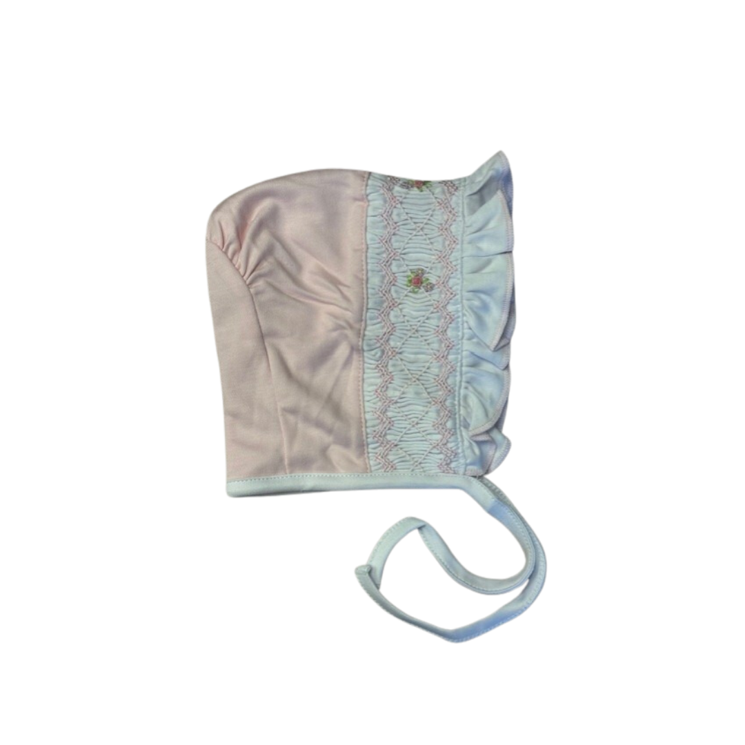 Freya & Finn Smocked Bonnet- Pink