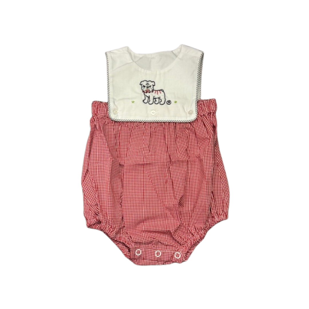 Red Gingham Embroidered Bubble