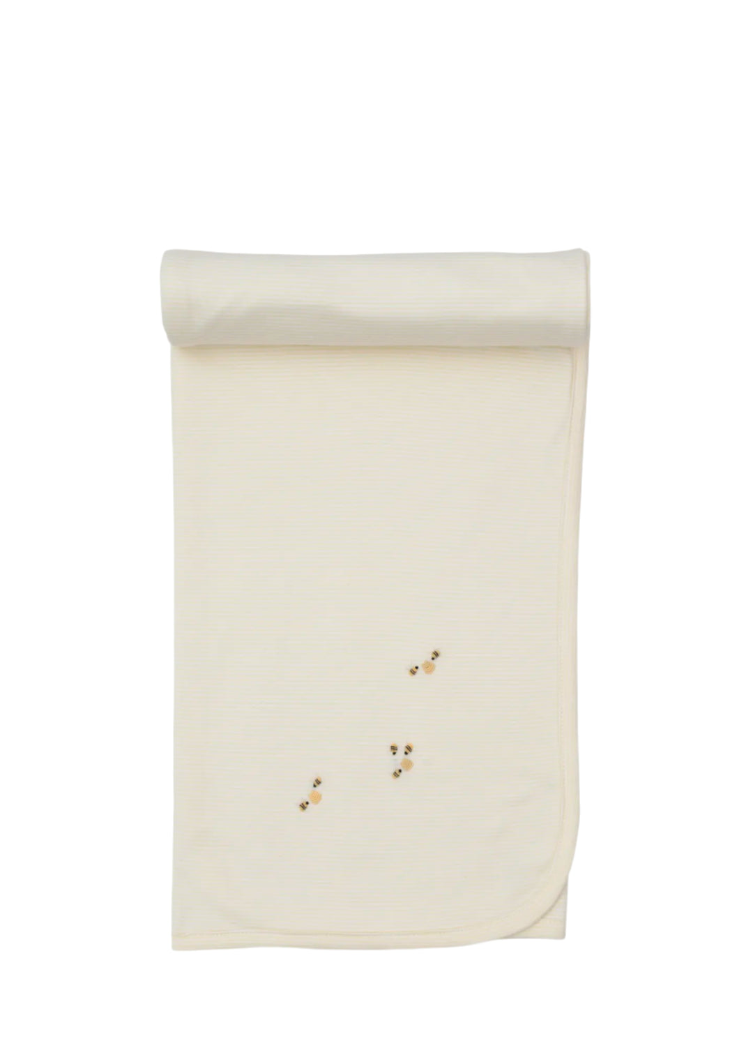 Bee Hive Embroidered Yellow Striped Blanket