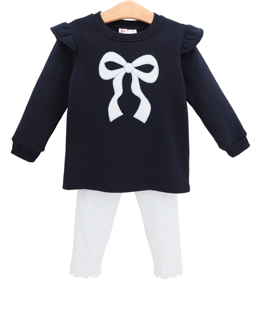 Blue Blooms Ruffle Sweatshirt Set