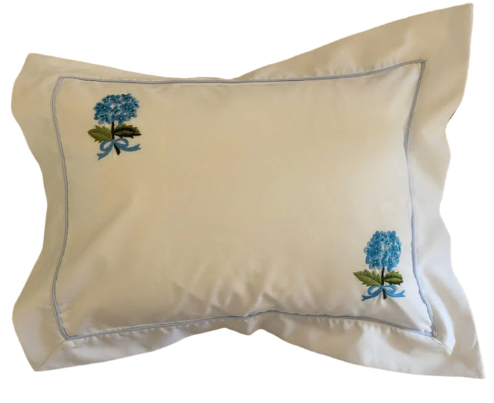 Hydrangea Embroidered Pillow Case