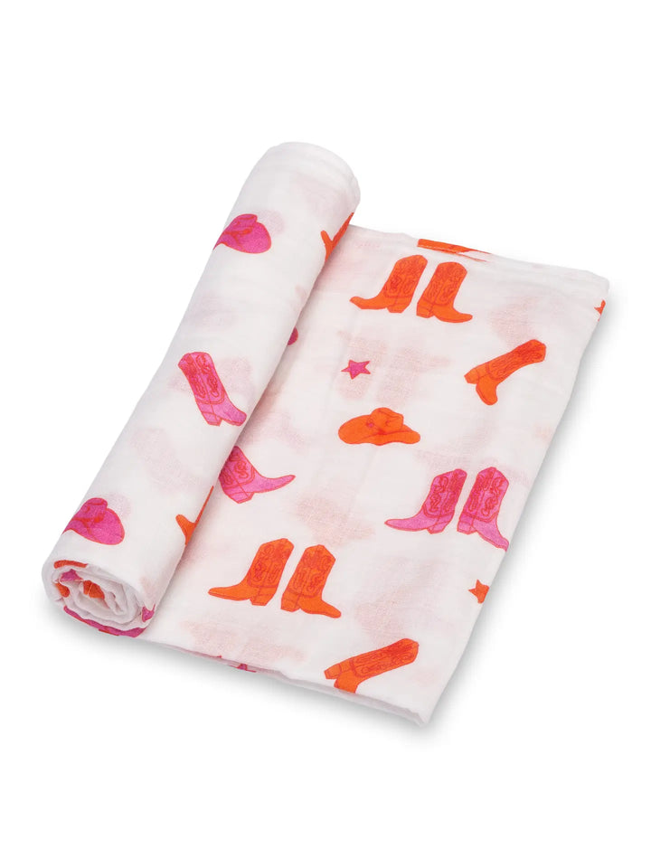 Life is Better in Pink Boots Baby Swaddle Blanket