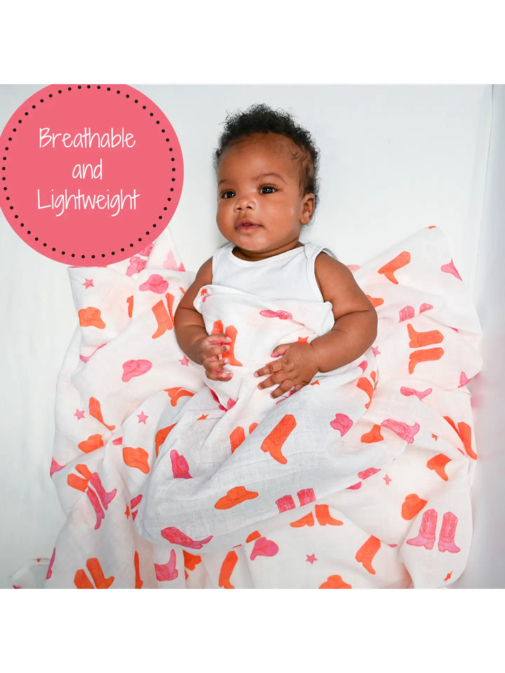 Life is Better in Pink Boots Baby Swaddle Blanket
