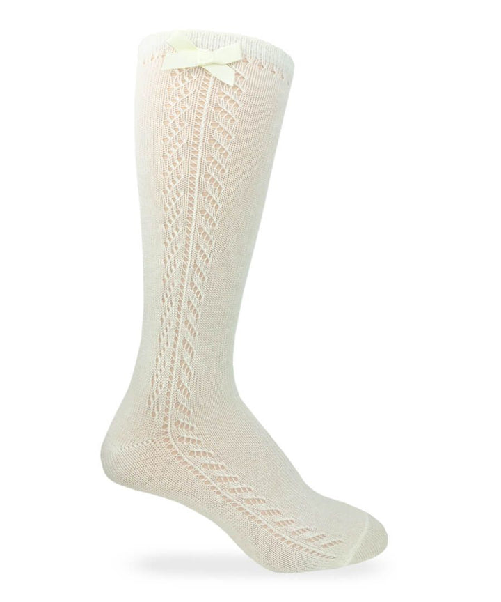 Jefferies Socks Pointelle Bow Knee High Socks