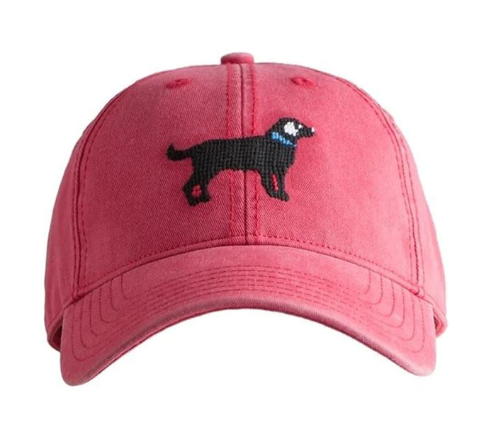 Kids Black Lab Baseball Hat - Weathered Red