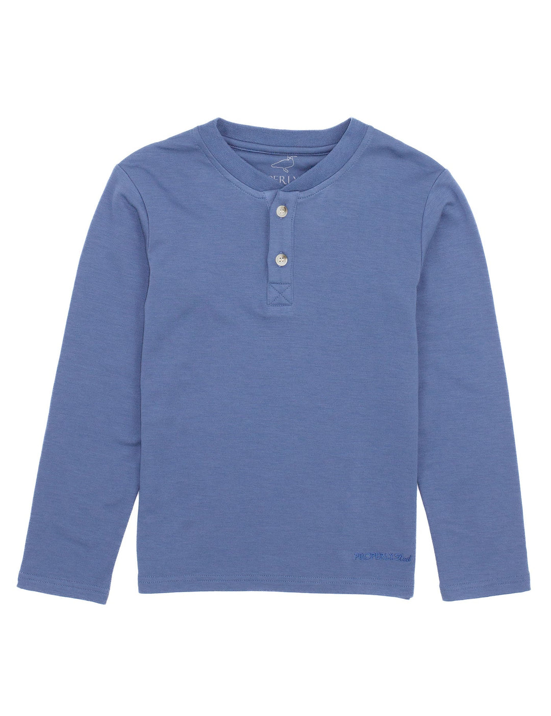 Shoreline Henley LS- Stone Blue