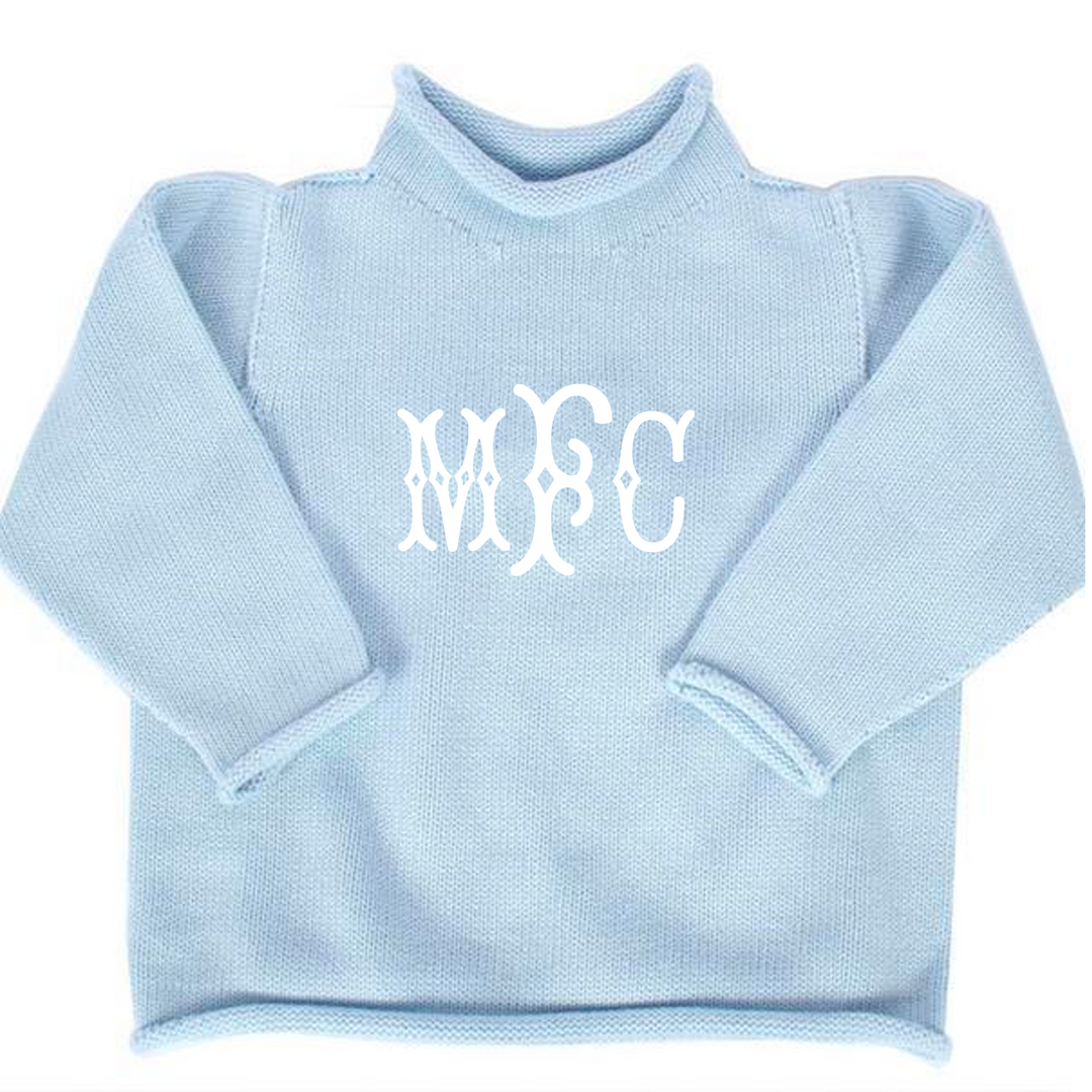 Anna Futch Blue Rollneck Sweater, 12M
