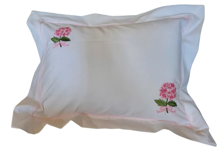 Hydrangea Embroidered Pillow Case