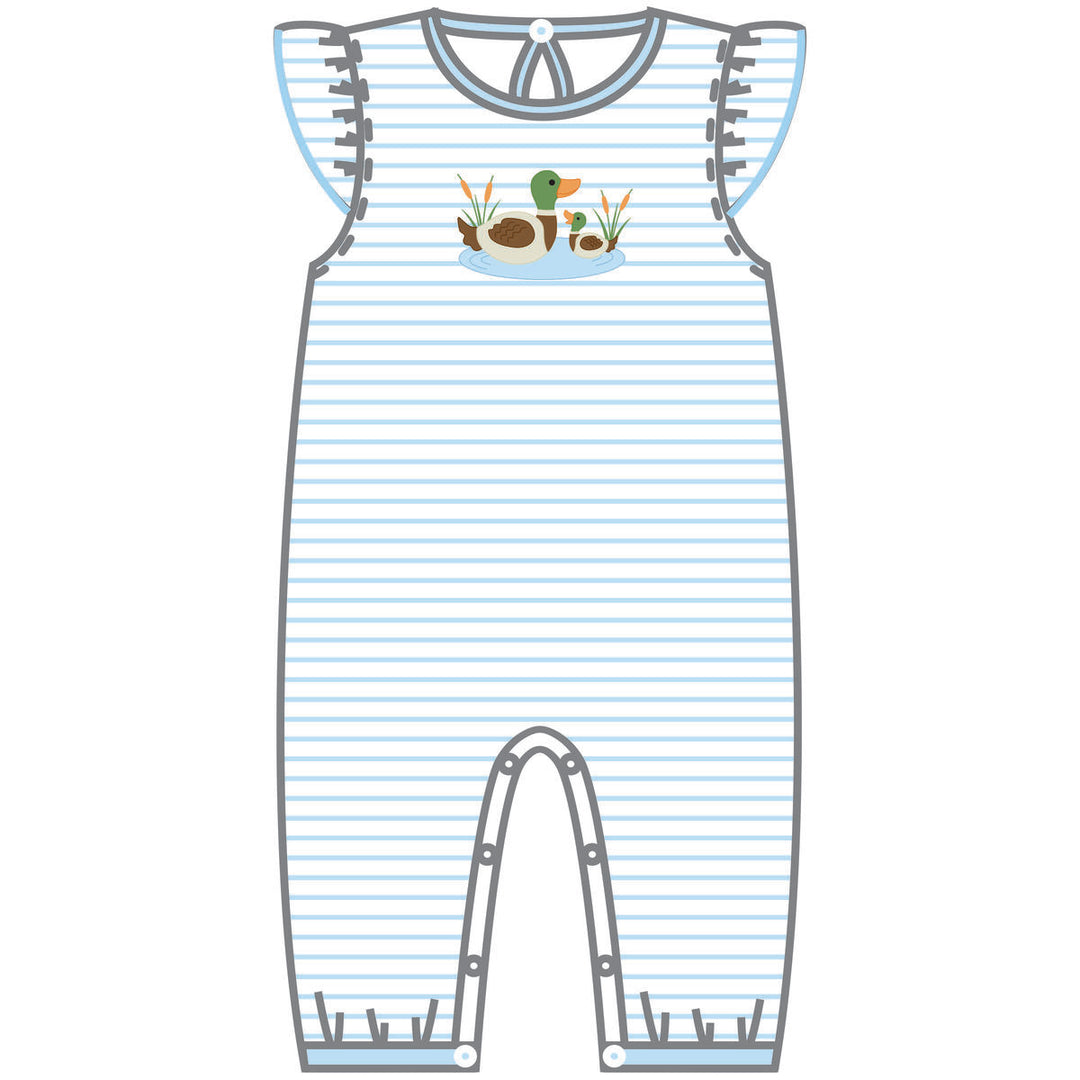 Mallard Pond Combo Flutters Playsuit-Blue
