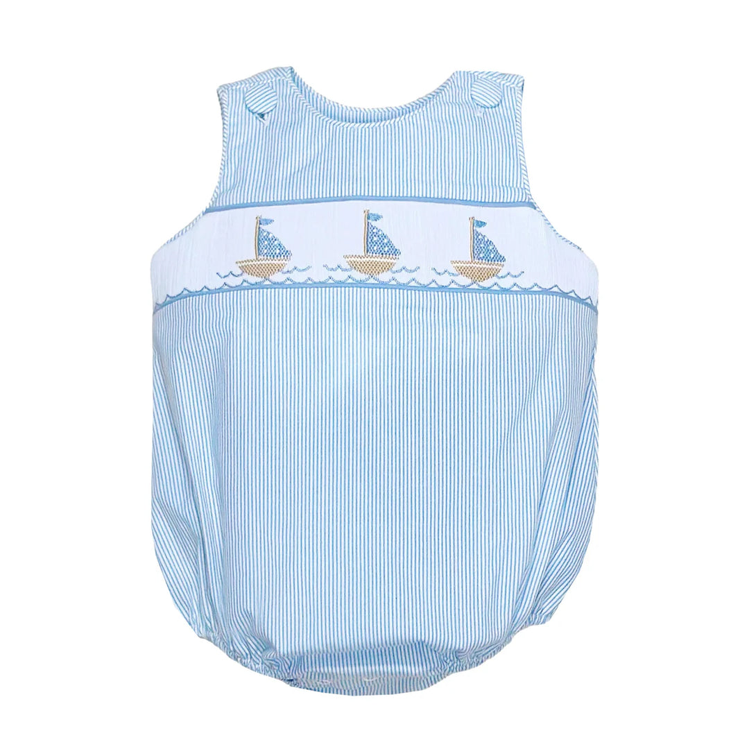 Sailboat Christopher Sunsuit- Light Blue