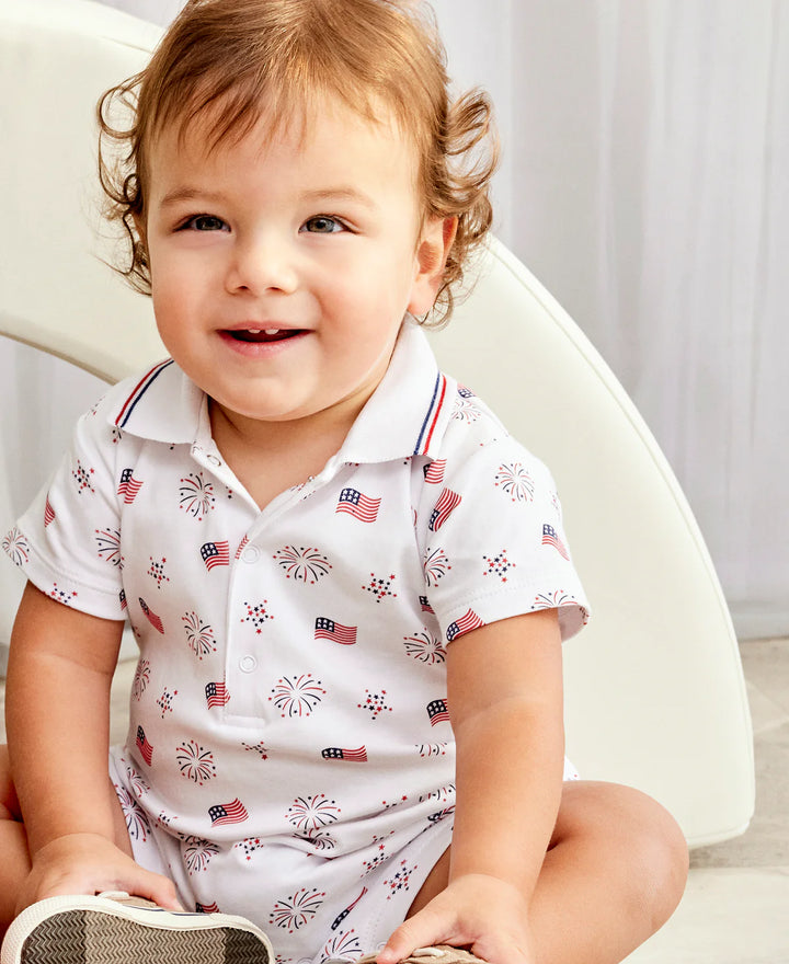 Bold Stripes & Bright Stars Short Playsuit