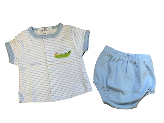 Bayou Babies Applique Diaper Cover Set - Blue