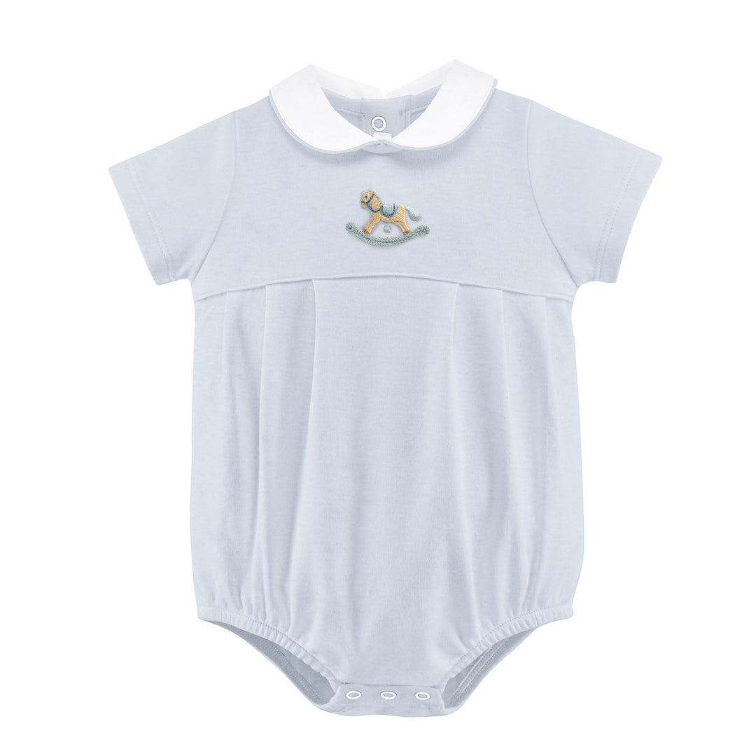 Rocking Horse Bubble with Round Collar- Blue