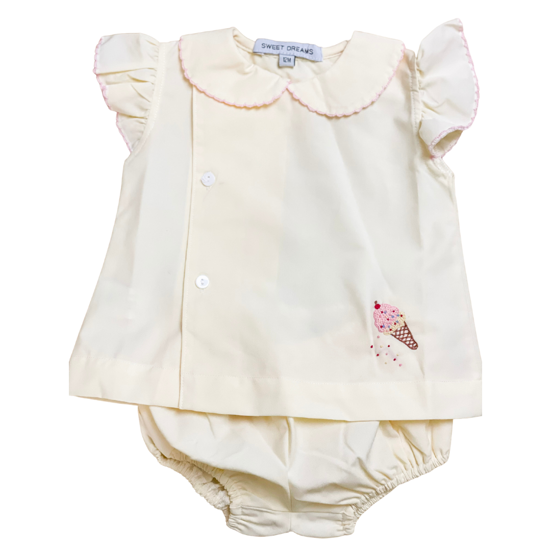 Yellow Ice Cream Diaper Set