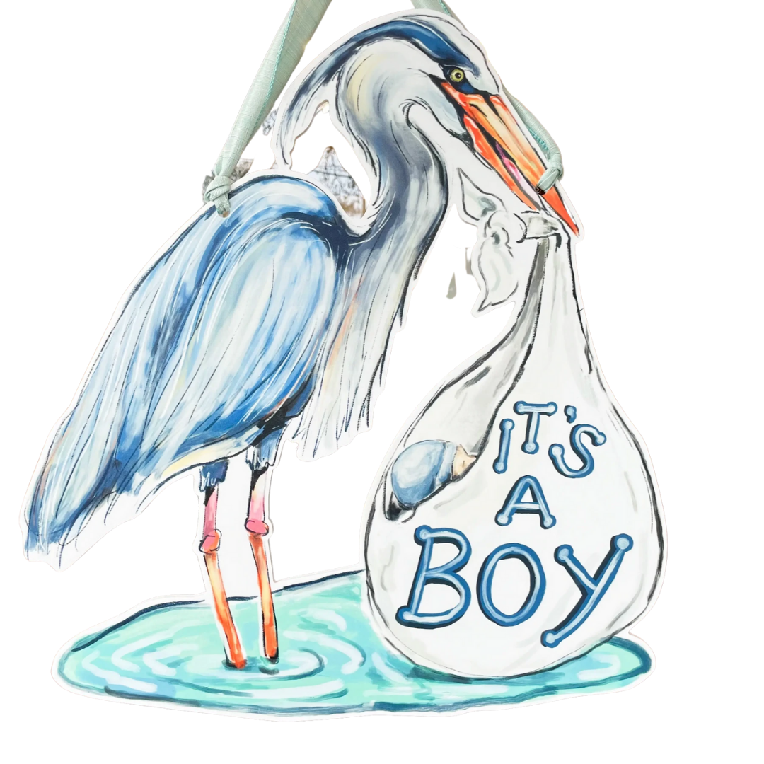 It's A Boy - Blue Heron Door Hanger
