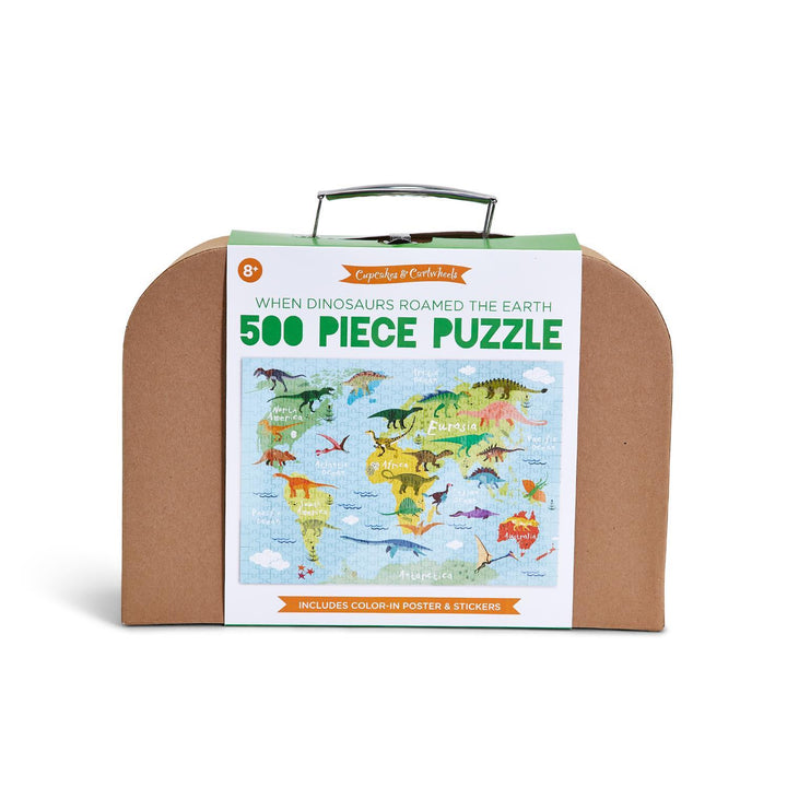 When Dinosaurs Roamed the Earth Puzzle with Color-In Poster