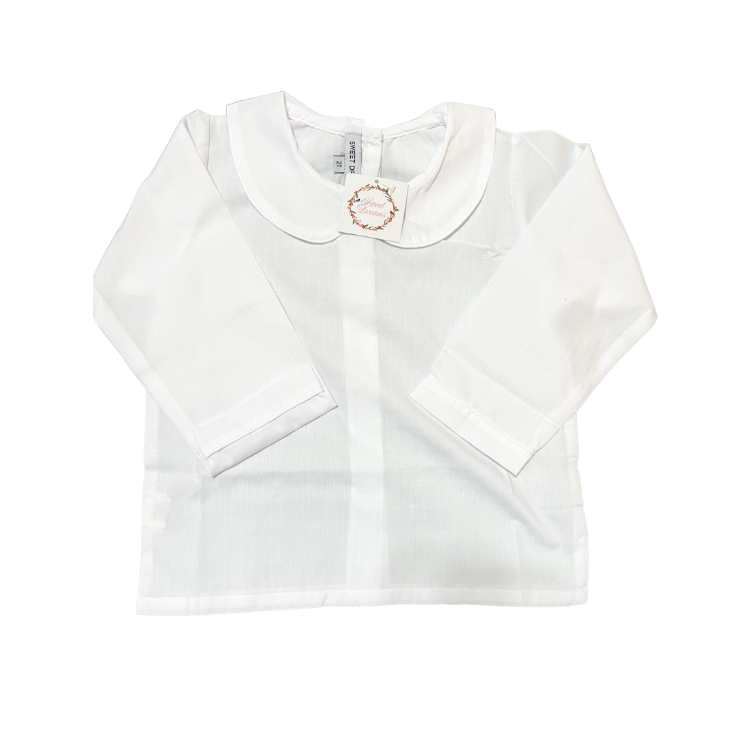 Peter Pan Collared White Top
