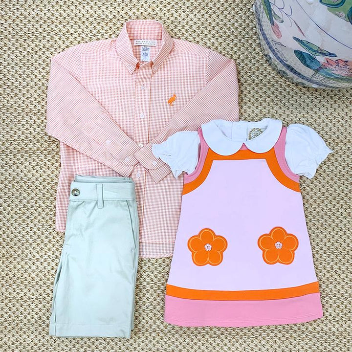 Maude's Peter Pan Collared Ruffle Short Sleeve Shirt - Worth Avenue White