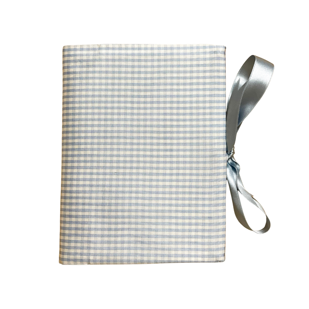Blue Spring Check Photo Album Book