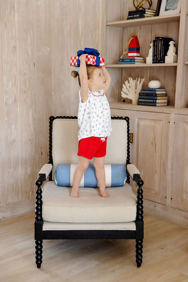 Shipley Shorts - Richmond Red with Bow & Stork