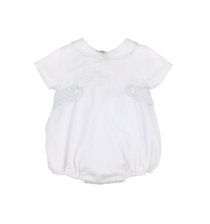 Boy Bubble Smock Tabs- White