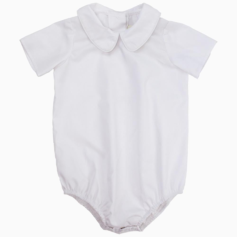 Peter Pan Short Sleeve Onesie - Worth Avenue White