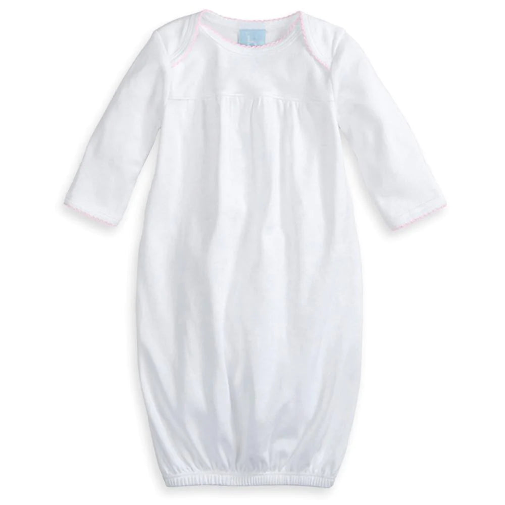 Pima Baby Sac- White with Pink Trim