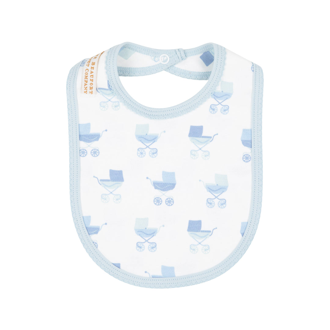 Burp Me Bib- Pram Parade Blue