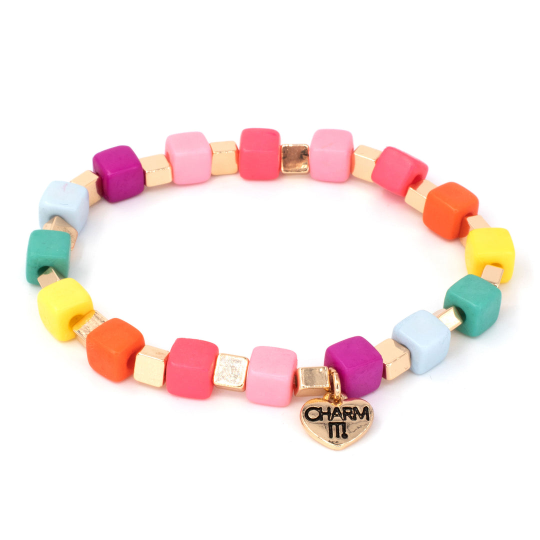 Gold Multi Cube Bead Bracelet