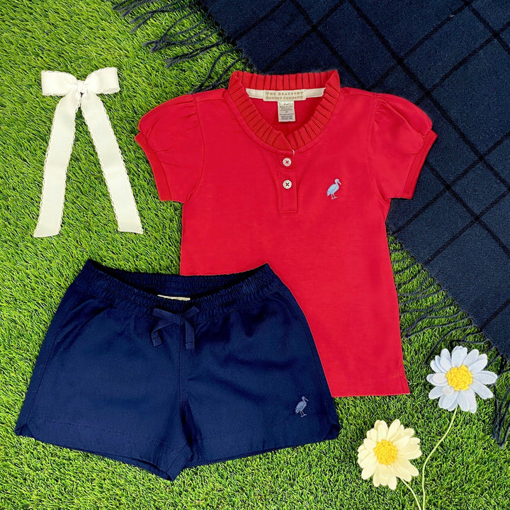 Little Miss Prim and Proper Polo - Richmond Red