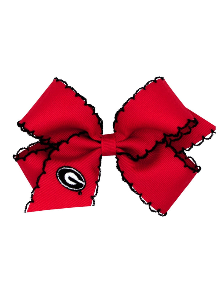 Medium College Embroidered Moonstitch Bow