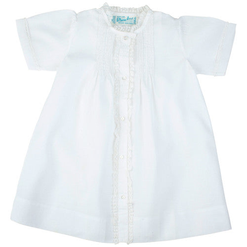 Girls Lace Folded Daygown, White